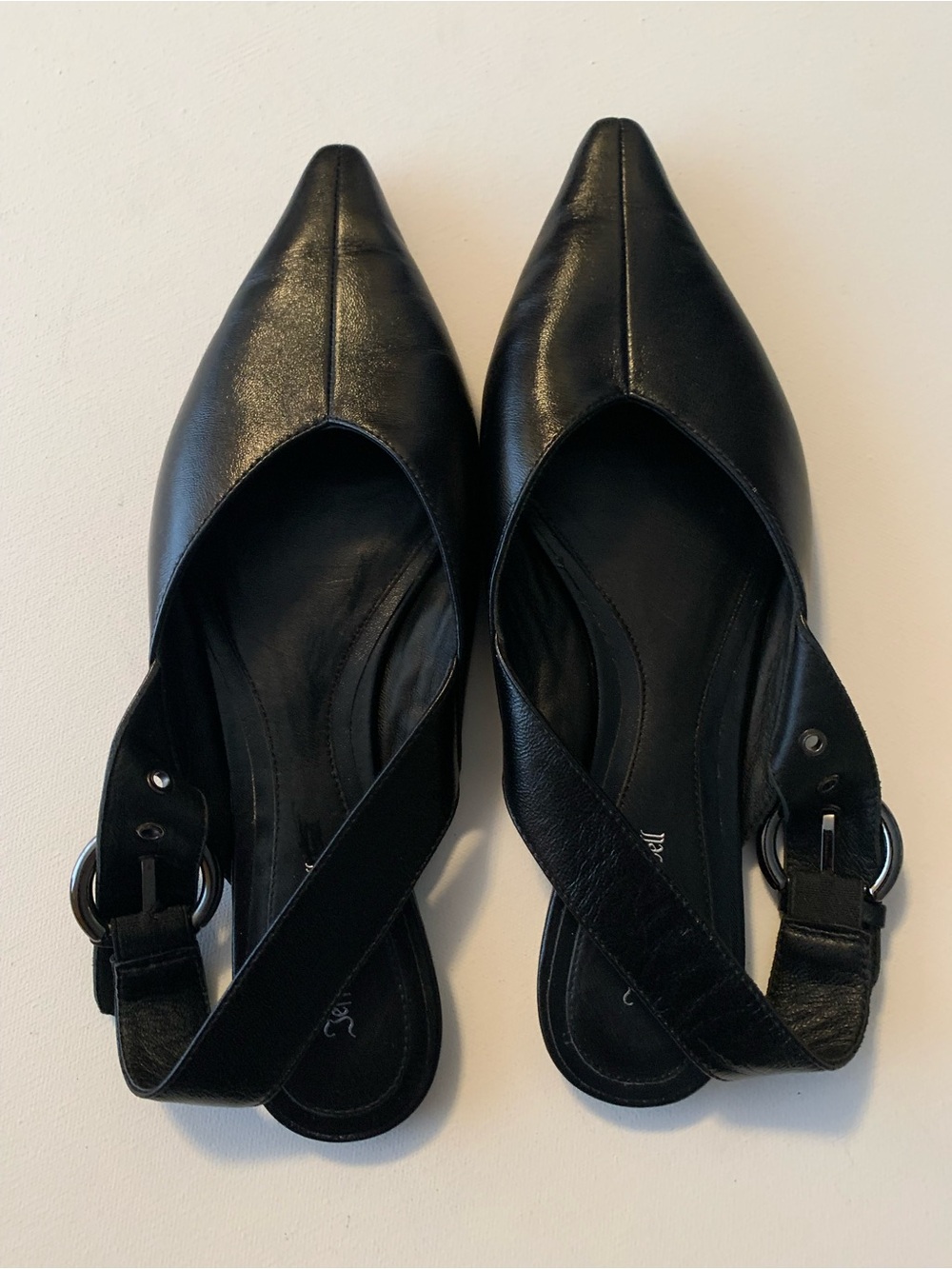Jeffrey Campbell Black Pointed Slingback Flats 9 - Picture 3 of 8